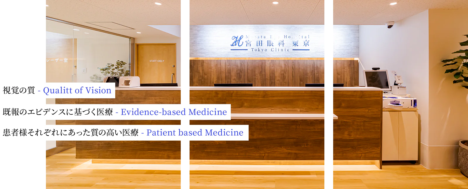 視覚の質 - Qualitt of Vision 既報のエビデンスに基づく医療 - Evidence-based Medicine 患者様それぞれにあった質の高い医療 - Patient based Medicine